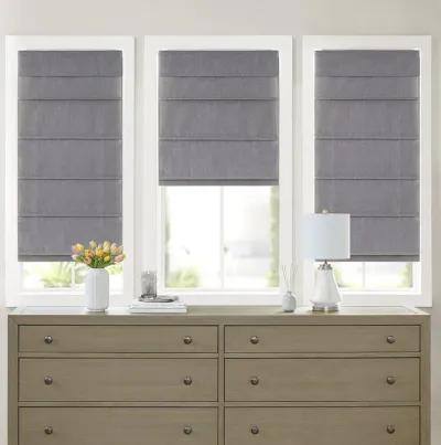 Madison Park Otis Grey Faux Linen Cordless Total Blackout Roman Shade