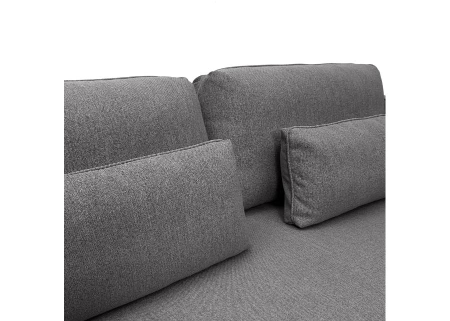 Lilou 77" Gray Fabric Sofa with Antique Brass Metal Legs