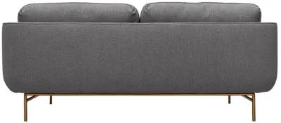 Lilou 77" Gray Fabric Sofa with Antique Brass Metal Legs