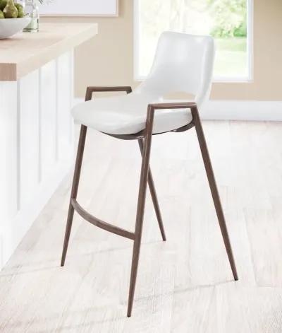 Desi Counter Stool (Set of 2) White & Walnut