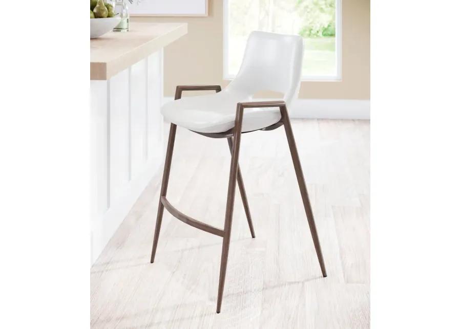 Desi Counter Stool (Set of 2) White & Walnut