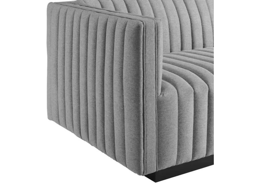 Conjure Channel Tufted Upholstered Fabric 4-Piece Sofa