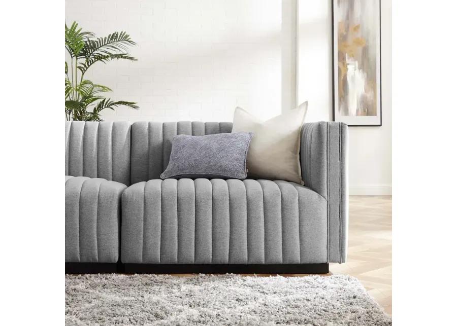 Conjure Channel Tufted Upholstered Fabric 4-Piece Sofa