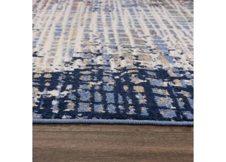 Marquise Navy  Polypropylene  2'6"x7'3" Runner Rug