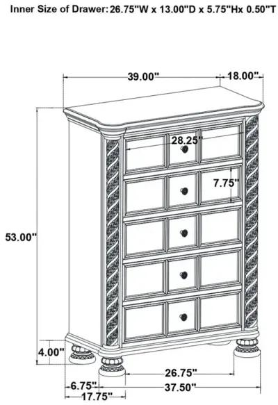 Emmett 5-drawer Chest Walnut