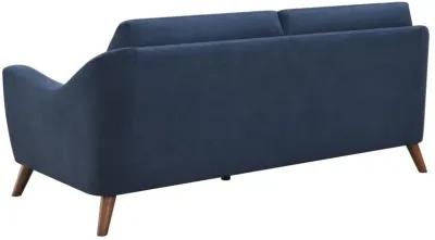 Gano 3-piece Sloped Arm Living Room Set Navy Blue