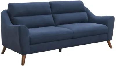 Gano 3-piece Sloped Arm Living Room Set Navy Blue