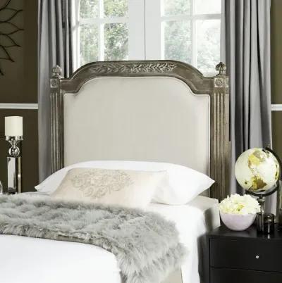 Rustic Wood Beige Linen Twin Headboard