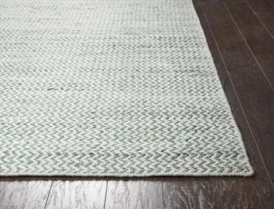 Ellington Turquoise chevron  Jute / Wool  5' x 8' Rectangle Rug