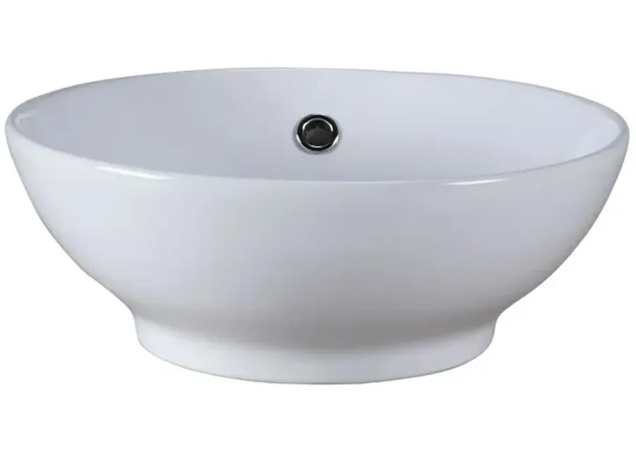 Vitreous China Round Vessel Sink - White