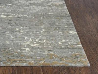 Artistry Gray Abstract NZ Wool/Tencel Blend 9'x12' Rectangle Rug