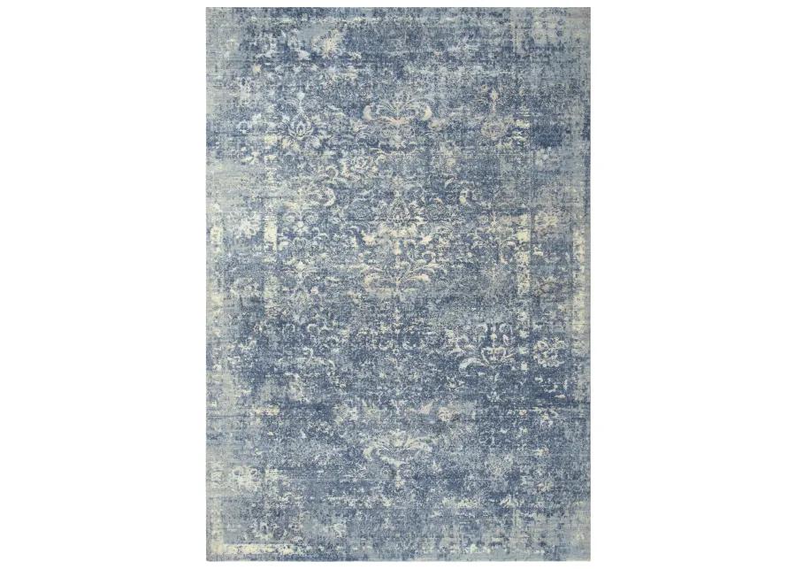 Impressions Blue Classic/Modeled NZ Wool/Tencel Blend 8' x 10' Rectangle Rug