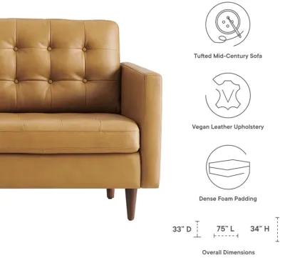 Exalt Tufted Vegan Leather Sofa