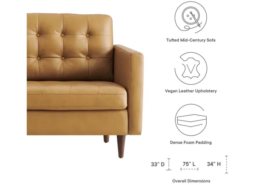 Exalt Tufted Vegan Leather Sofa