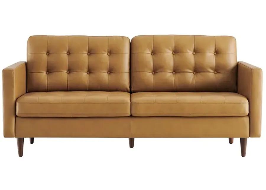 Exalt Tufted Vegan Leather Sofa