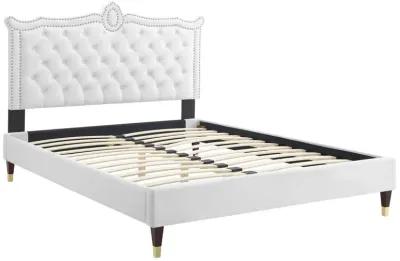 Clara Performance Velvet Queen Platform Bed