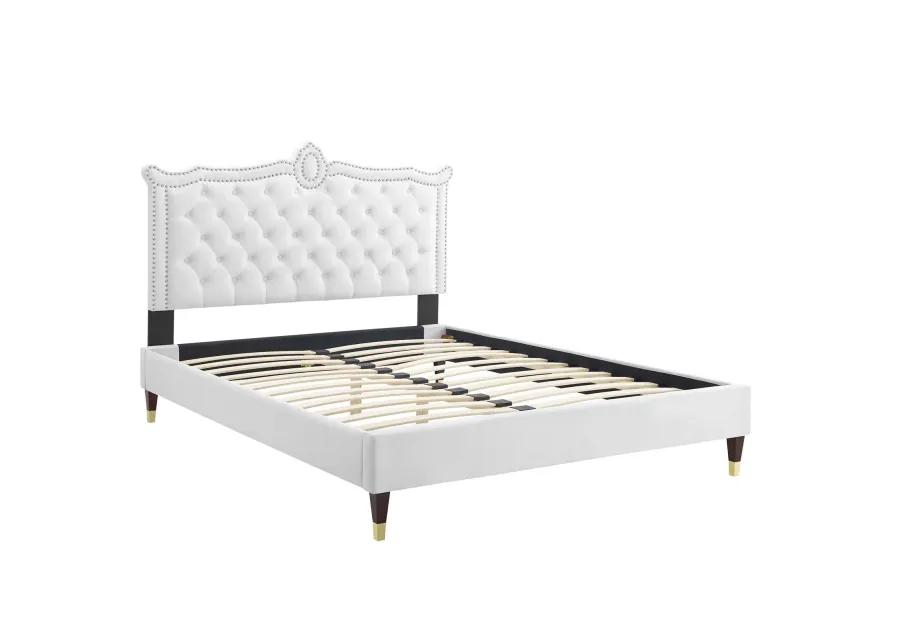 Clara Performance Velvet Queen Platform Bed