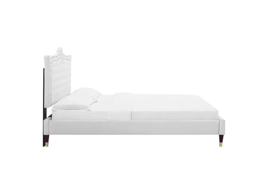 Clara Performance Velvet Queen Platform Bed