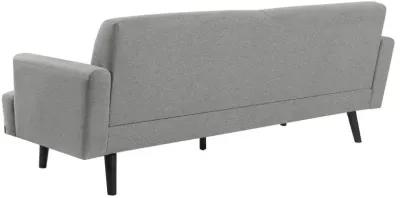 Rialto Upholstered Sofa with Track Arms Sharkskin And Dark Brown