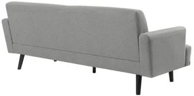 Rialto Upholstered Sofa with Track Arms Sharkskin And Dark Brown