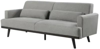 Rialto Upholstered Sofa with Track Arms Sharkskin And Dark Brown