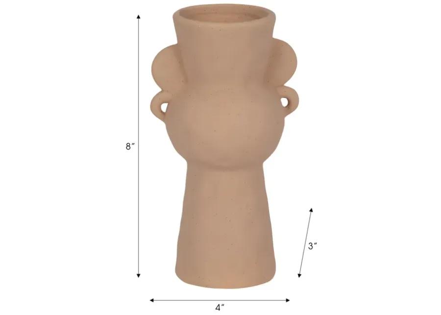 8" Rough Totem Bud Vase, Tan