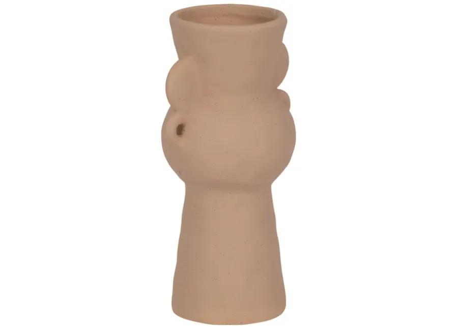 8" Rough Totem Bud Vase, Tan