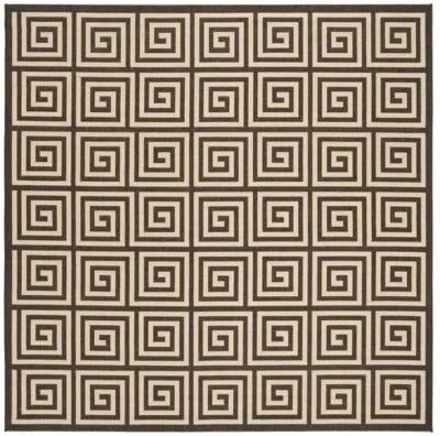 LINDEN 129 Collection LND129U-6SQ Creme / Brown 6'-7" X 6'-7" Square