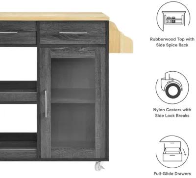 Culinary Kitchen Cart With Spice Rack