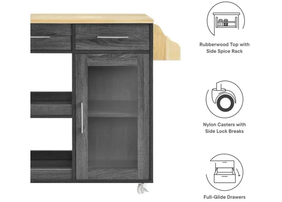 Culinary Kitchen Cart With Spice Rack