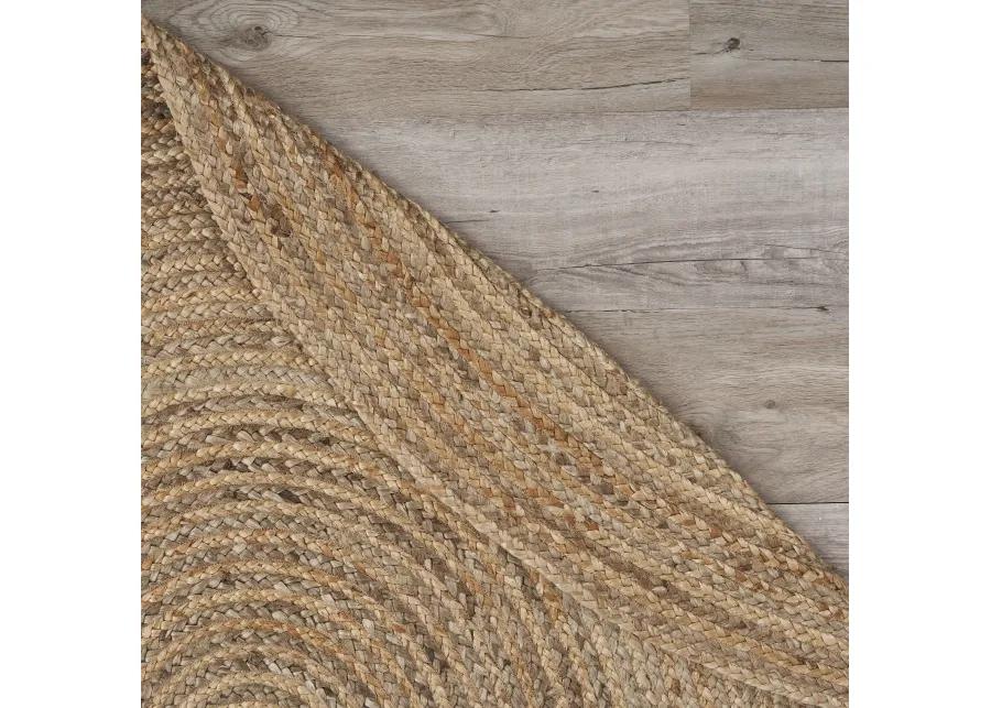 Nature Gray Contemporary Gradient Organic Jute Indoor Oval Area Rug 7' x 9'