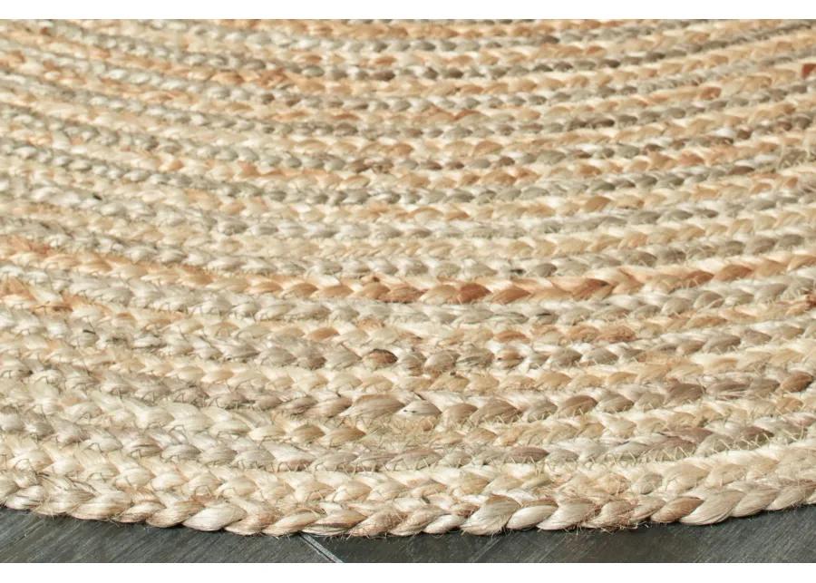 Nature Gray Contemporary Gradient Organic Jute Indoor Oval Area Rug 7' x 9'