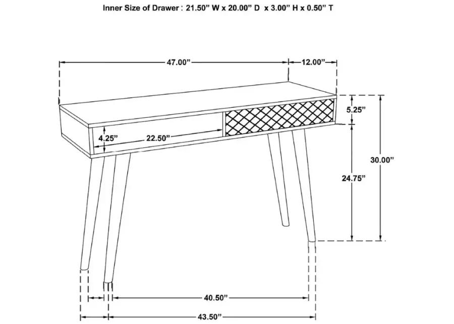 Lotus 2-drawer Console Table Natural Brown