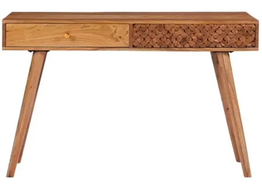 Lotus 2-drawer Console Table Natural Brown