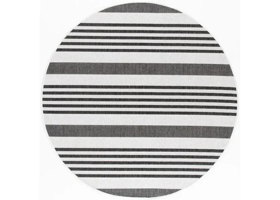 Safavieh BEACH HOUSE Collection BHS222F-7R Light Grey / Charcoal 6'-7" X 6'-7" Round