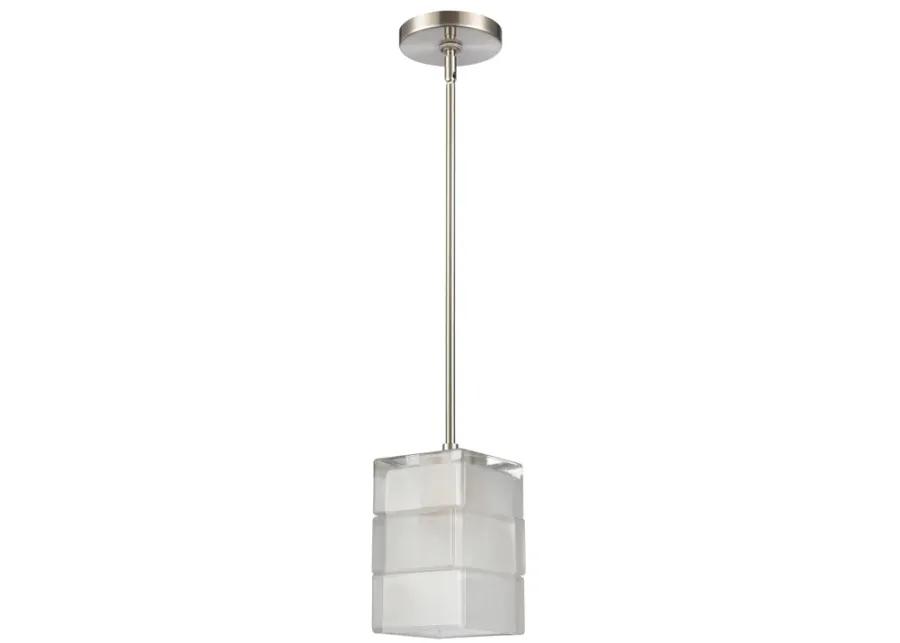 Ice Blocks 6" Wide 1-Light Mini Pendant - Satin Nickel