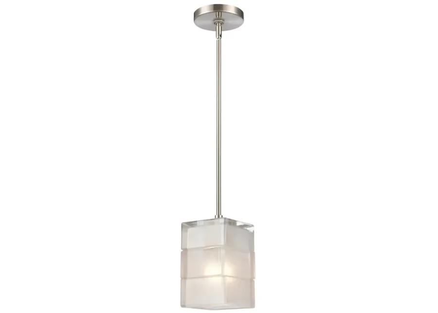 Ice Blocks 6" Wide 1-Light Mini Pendant - Satin Nickel