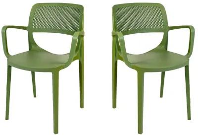 Mila Set of 4 Stackable Armchair-Green