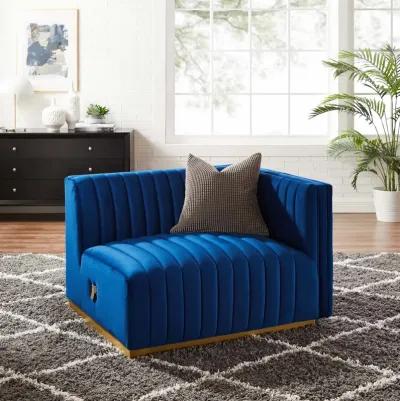 Conjure Channel Tufted Performance Velvet Right-Arm Chair