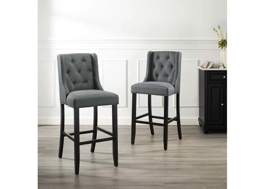 Baronet Bar Stool Upholstered Fabric Set of 2