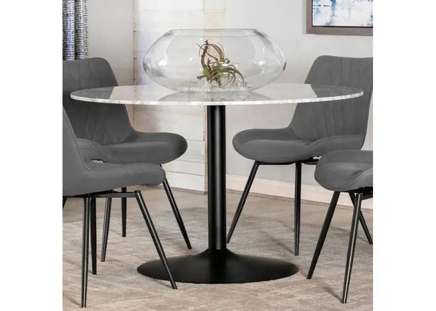 Amersham round Dining Table White And Matte Black