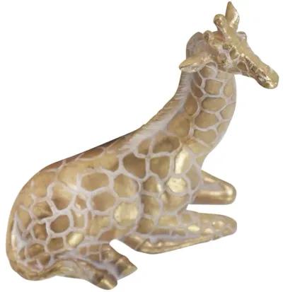 Resin 10" Sitting Giraffe , Gold