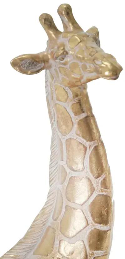 Resin 10" Sitting Giraffe , Gold