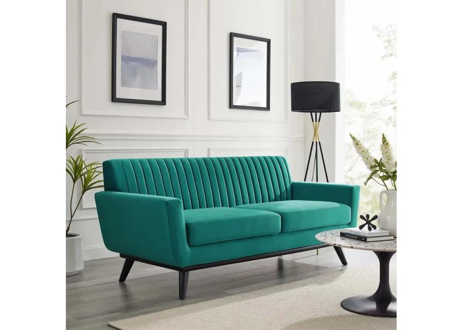 Engage Channel Tufted Performance Velvet Loveseat