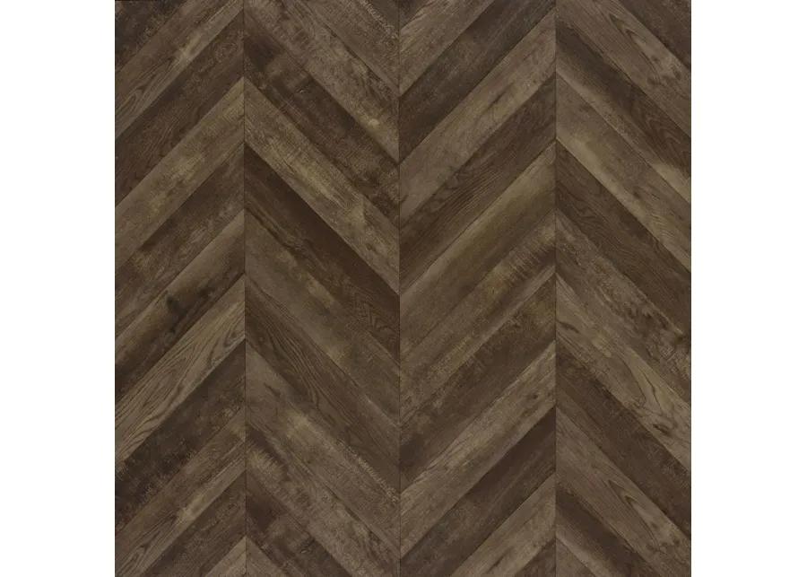 Mendoza 2-door Wine Cabinet Rustic Oak Herringbone and Gunmetal