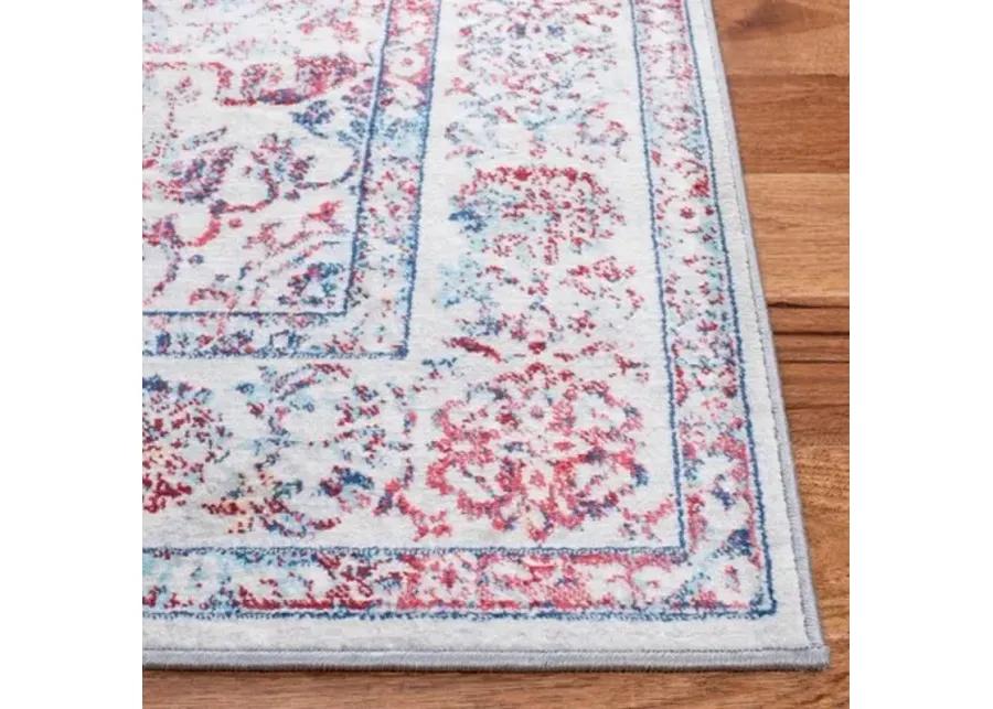 Brentwood 832 Ivory / Blue 2' X 10' Runner Powerloomed Rug