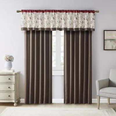 Madison Park Serene Red Embroidered Window Valance