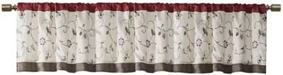 Madison Park Serene Red Embroidered Window Valance