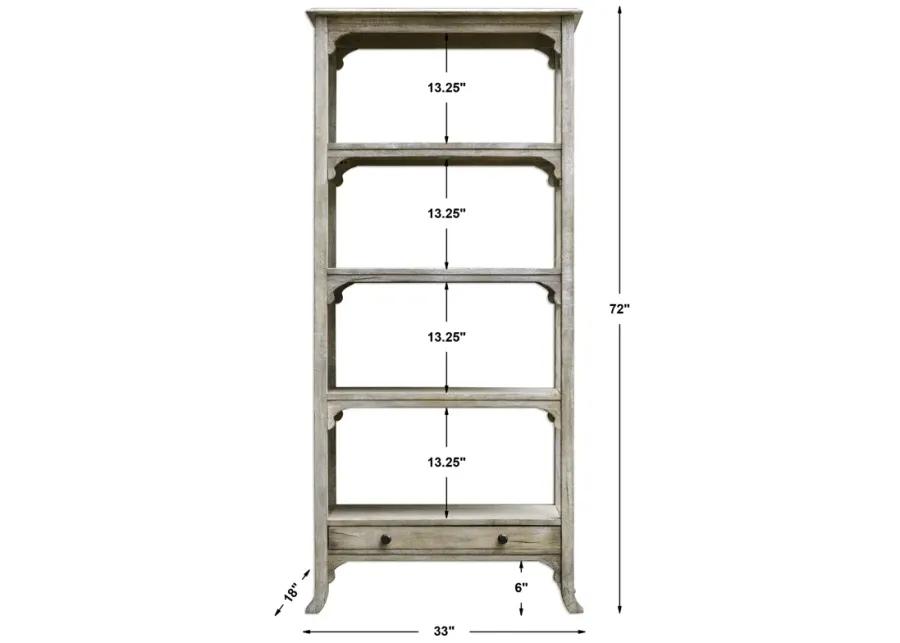 Bridgely Aged White Etagere