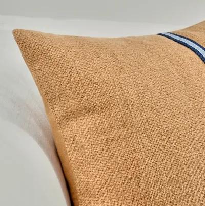 Edwin 22" Cotton Linen Blend Throw Pillow, Chestnut Brown